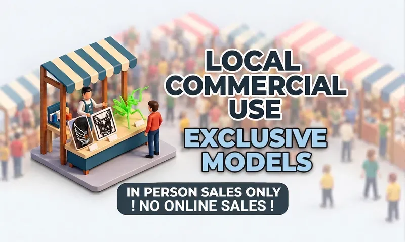 Local commercial use license: in-person sales only, exclusive models